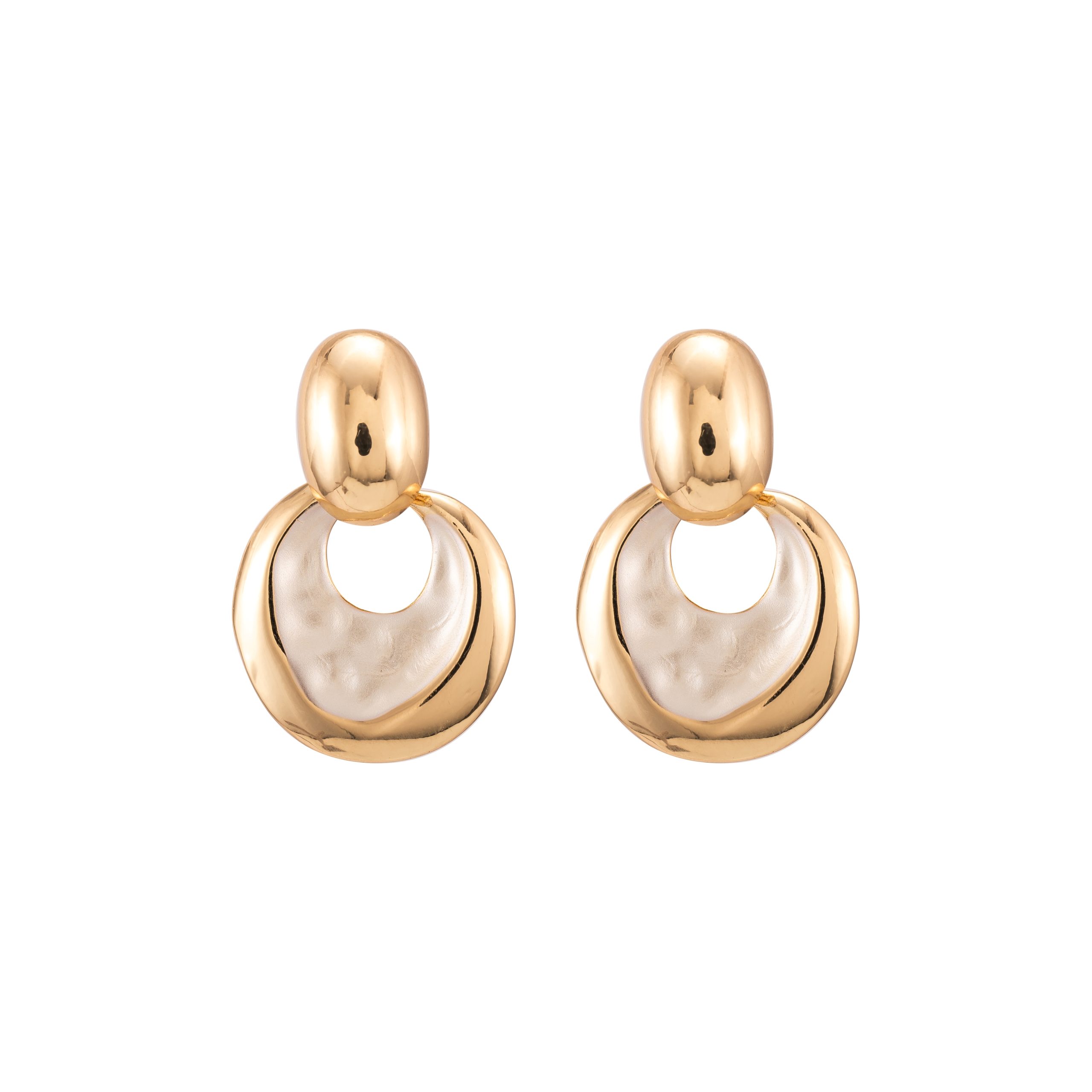 Queralt Luxe Enamel Crescent Arch Drop Earrings - Premium Stainless Steel Gold Tone Waterproof & Sweat-Proof Statement Dangles