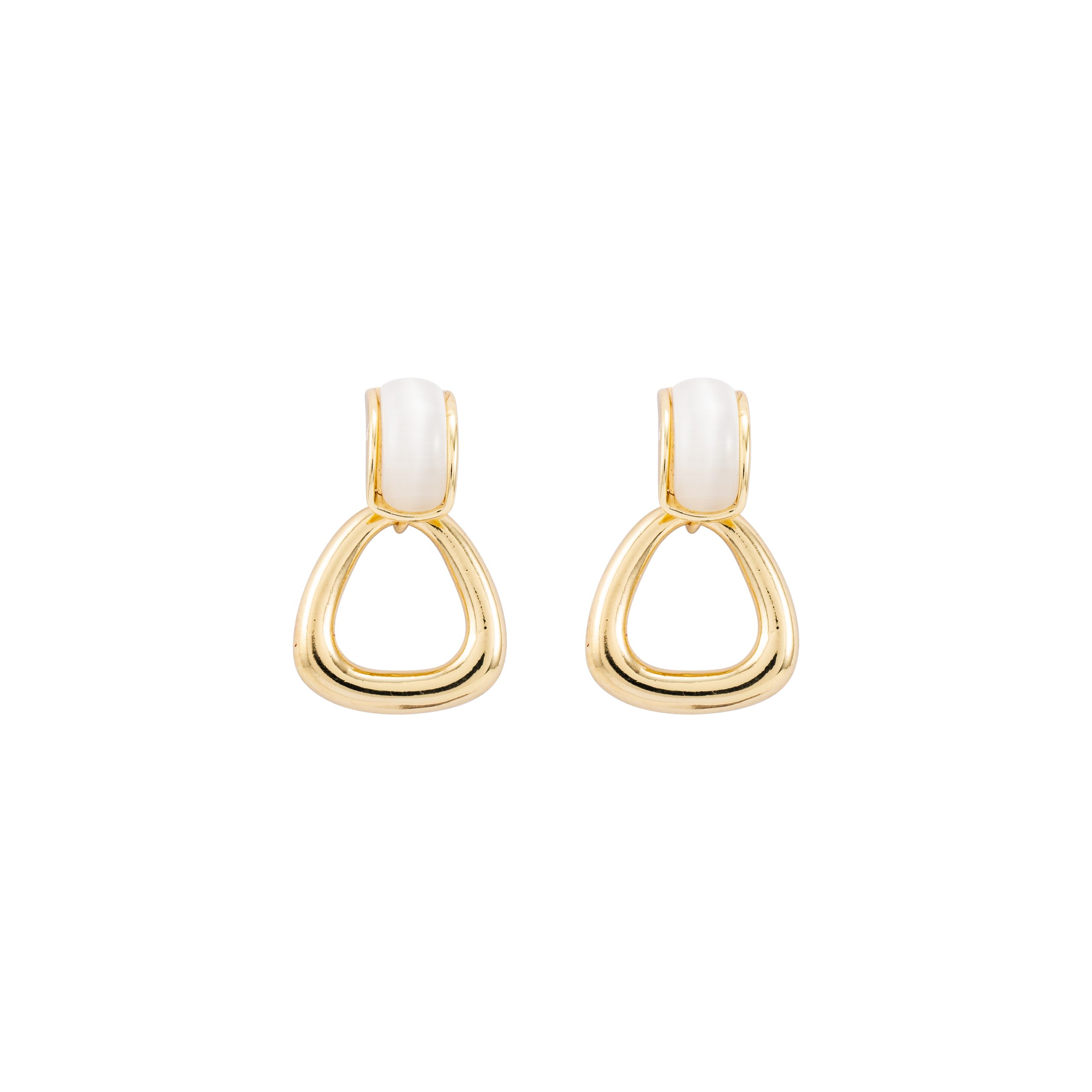 Queralt Deco Capsule Arch Drop Earrings - Premium Stainless Steel Gold Tone Waterproof & Sweat-Proof Statement Dangles