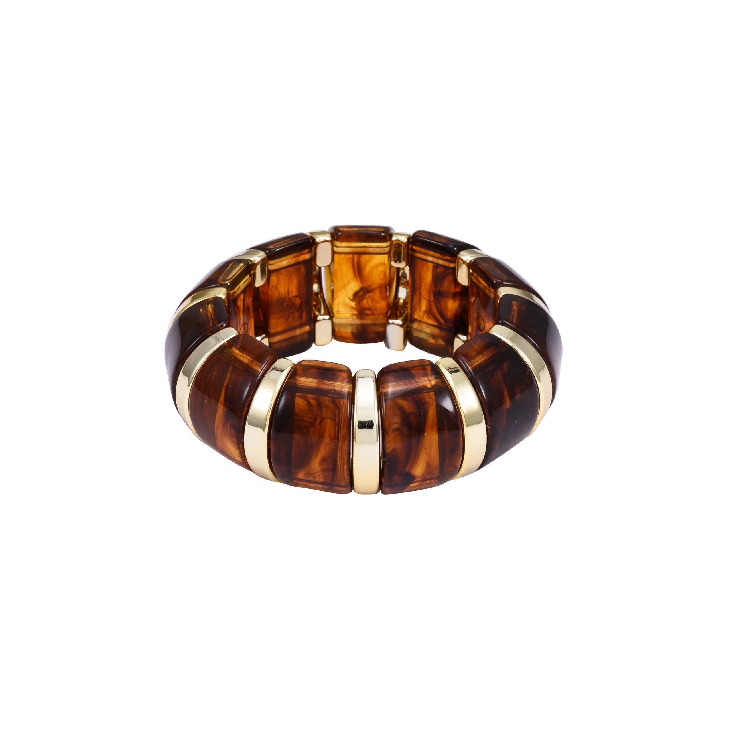 Premium Chunky Resin Wide Block Stretch Bracelet for Women - Bold Minimalist Statement Bangle Kada