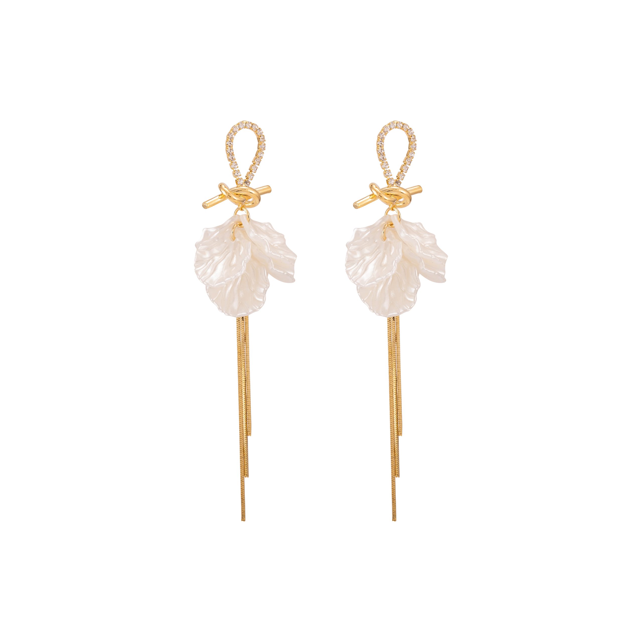 Shimmering Flora Tassel Earrings